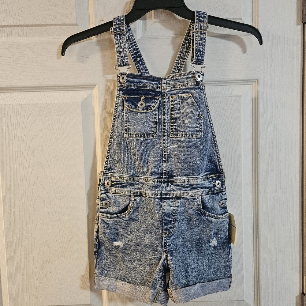 LUCKY BRAND GIRLS SHORTALLS: DENIM: NEW WITH TAGS: SIZE 10